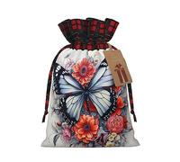 Bolsas de regalo de Navidad de alta calidad con flores y mariposas, ideales para eventos festivos, complemento perfecto para tu arte