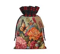Bolsas de regalo de Navidad de alta calidad con flores y mariposas, ideales para eventos festivos, complemento perfecto para tu arte