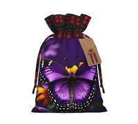 Bolsas de regalo de Navidad de alta calidad con mariposas moradas y flores, ideales para eventos festivos, complemento perfecto para tu arte