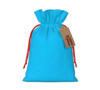 Bolsas de regalo de Navidad de color azul claro, bolsas de regalo de vacaciones con cordón, para regalos festivos, recuerdos de fiesta y celebraciones felices