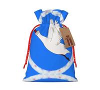 Bolsas de regalo de Navidad de ganso blanco volador, bolsas de regalo de vacaciones con cordón, para regalos festivos, recuerdos de fiesta y celebraciones felices