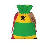 Bolsas de regalo de Navidad de la bandera de Santo Tomé y Príncipe, bolsas de regalo de vacaciones con cordón, para regalos festivos, recuerdos de fiesta y celebraciones felices