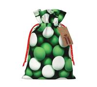 Bolsas de regalo de Navidad de tela versátil con cordón, color blanco y verde, perfectas para vacaciones y ocasiones especiales