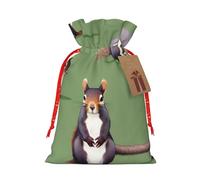 Bolsas de regalo de Navidad de tela versátil con cordón de ardilla roja, perfectas para vacaciones y ocasiones especiales