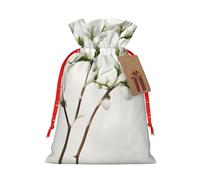 Bolsas de regalo de Navidad de tela versátil con cordón de color blanco y verde natural, perfectas para vacaciones y ocasiones especiales