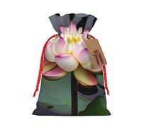 Bolsas de regalo de Navidad de tela versátil con cordón de flor de loto, perfectas para vacaciones y ocasiones especiales