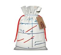 Bolsas de regalo de Navidad de tela versátil con cordón de fórmula matemática, perfectas para vacaciones y ocasiones especiales