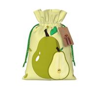 Bolsas de regalo de Navidad estilo lino, bolsas de regalo de Navidad, bolsas reutilizables con estampado de pera de dibujos animados, S