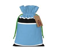 Bolsas de regalo de Navidad estilo lino, bolsas de regalo de Navidad, bolsas reutilizables con estampado de bandera de Botswana, S