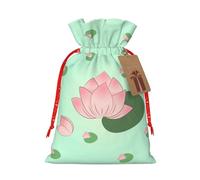Bolsas de regalo de Navidad, flores de loto esperando a florecer, envoltura de regalo de Navidad, bolsas de dulces reutilizables para festivales y fiestas en casa