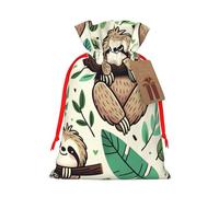 Bolsas de regalo de Navidad reutilizables con cordón de arpillera para familias, bolsas de regalo rústicas para fiestas de vacaciones y regalos de Navidad