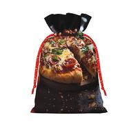Bolsas de regalo de Navidad, salchichas tentadoras, pizza, envoltura de regalos de Navidad, bolsas reutilizables para dulces de vacaciones para festivales y fiestas en casa