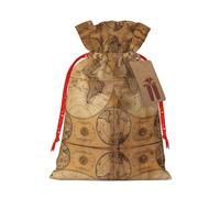 Bolsas de regalo de Navidad vintage con mapa del viejo mundo, perfectas para cumpleaños, bodas y Halloween, bolsa de arpillera de lino