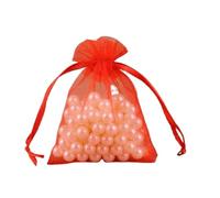 Bolsas de Regalo de Organza, Bolsas de Regalo de N 50 piezas 7X9 9X12 10X15 13X18 cm bolsa de organza bolsa de embalaje de joyería decoración for fiesta de boda bolsa de regalo(Rosso,9x12cm)