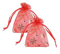 Bolsas de regalo de organza de copo de nieve con cordón - Bolsas transparentes de 7 x 9 cm para regalos de boda para Navidad, cumpleaños, compromiso, aniversario, fiesta, joyas, dulces, manualidades -