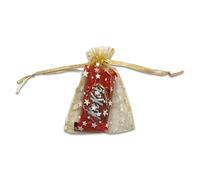 Bolsas de regalo de organza transparente con cordón, estrellas metálicas, todos los tamaños y colores, 3" x 4" (Small), Dorado / Blanco, 100