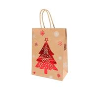 Bolsas de regalo de papel kraft de Navidad, caja de regalo de Papá Noel, caramelos, galletas, bolsa de embalaje 2024, suministros de decoración del hogar (árbol de Navidad, 20 unidades, 21 x 15 x 8 cm