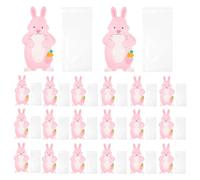 Bolsas De Regalo De Pascua - 20 Piezas Lindas Bolsas De Embalaje Con Patrón Conejo | Bolsas De Regalo De Conejo De Pascua - Para Galletas Bocadillos Juguetes Pequeños Artículos Intercambio En