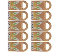 Bolsas de regalo de Pascua, paquete de 10 unidades, papel resistente con diseños de conejos, accesorio de moda para suministros y decoraciones de fiesta de vacaciones