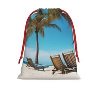 Bolsas de regalo de playa de verano con estampado de palmeras de varios tamaños, bolsas de regalo de tela, para cumpleaños, regalos de vacaciones y mucho más