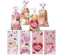 Bolsas De Regalo De San Valentín,Suministros De Fiesta De Celofán Corazón - Bolsas de Embalaje para Dulces y Galletas de San Valentín | Para Snack Chocolate Galletas Cookie Cumpleaños Casa Maria