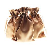 Bolsas de regalo de satén, bolsas de joyería, bolsas de regalo de boda, bolsas de cordón para baby shower, bolsas de regalo de Navidad, 50 por paquete, 4 x 6 Inch, Dorado Añejado, 25