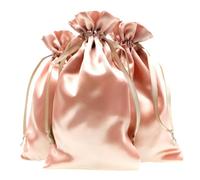 Bolsas de regalo de satén, bolsas de joyería, bolsas de regalo de boda, bolsas de cordón para baby shower, bolsas de regalo de Navidad, 50 por paquete, 6 x 9, Rose gold, 25