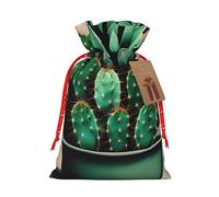 Bolsas de regalo de tela con diseño de cactus con cordón, bolsas de regalo festivas para celebraciones en el hogar y la oficina