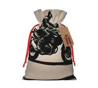 Bolsas de regalo de tela con diseño de silueta de jinete con cordón, bolsas de regalo festivas para celebraciones en el hogar y la oficina