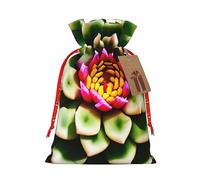 Bolsas de regalo de tela de flores de cactus florecientes con cordón, bolsas de regalo festivas para celebraciones del hogar y la oficina