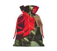 Bolsas de regalo de tela de vino y rosa roja con cordón, bolsas de regalo festivas para celebraciones del hogar y la oficina