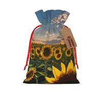 Bolsas de regalo de tela delicada con cordón, diseño de girasoles y luz solar, encantadora bolsa de regalo para celebraciones
