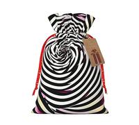 Bolsas de regalo de tela delicada con diseño de ilusión óptica en espiral con cordón, encantadora bolsa de regalo de vacaciones para celebraciones