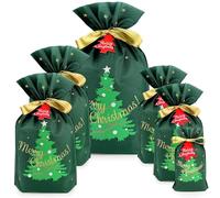 Bolsas de regalo de tela para regalos de Navidad, 6 bolsas de Navidad con cordón, bolsas grandes de regalo de Navidad para regalos, bolsas de regalo de Navidad, bolsas de Navidad reutilizables para