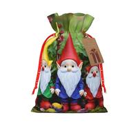 Bolsas de regalo de temporada con estampado de gnomos divertidos de Navidad, celebraciones, embalaje de regalo ecológico