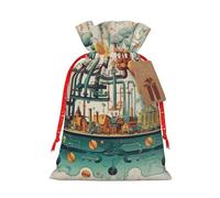 Bolsas de regalo de vacaciones de papel tapiz de pizarra,Bolsas de regalo de Navidad reutilizables,Enfoque artístico para regalar
