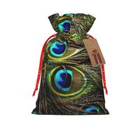 Bolsas de regalo de vacaciones de pavo real fresco,Bolsas de regalo de Navidad reutilizables,Enfoque artístico para regalar