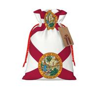 Bolsas de regalo de varios tamaños con estampado de bandera del estado de Florida, bolsas de regalo para celebraciones, reutilizables para cumpleaños y eventos especiales