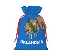 Bolsas de regalo de varios tamaños con estampado de bandera del estado de Oklahoma, bolsas de regalo para celebraciones, reutilizables para cumpleaños y eventos especiales