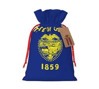 Bolsas de regalo de varios tamaños con estampado de bandera del estado de Oregon, bolsas de regalo para celebraciones, reutilizables para cumpleaños y eventos especiales