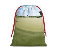 Bolsas de regalo de varios tamaños con estampado de campo de golf, bolsas de regalo con cordón para mujeres, Navidad, cumpleaños, reutilizables