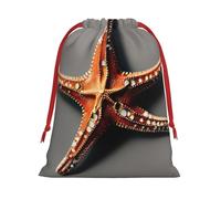 Bolsas de regalo de varios tamaños con estampado de estrellas de mar, bolsas de regalo con cordón para mujeres, Navidad, cumpleaños, reutilizables