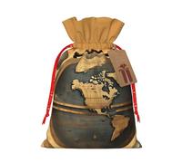 Bolsas de regalo de varios tamaños con estampado de globo del mundo antiguo, bolsas de regalo para celebraciones, reutilizables para cumpleaños y eventos especiales