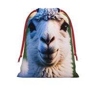 Bolsas de regalo de varios tamaños con estampado de llama, bolsas de regalo con cordón para mujeres, Navidad, cumpleaños, reutilizables