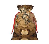 Bolsas de regalo de varios tamaños con estampado de mapa del mundo teñido, bolsas de regalo para celebraciones, reutilizables para cumpleaños y eventos especiales