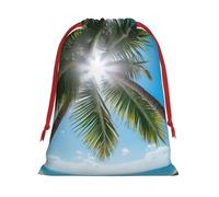 Bolsas de regalo de varios tamaños con estampado de palmeras, bolsas de regalo con cordón para mujeres, Navidad, cumpleaños, reutilizables