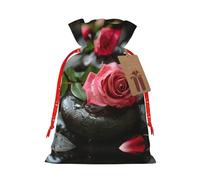 Bolsas de regalo de varios tamaños con estampado de piedras y rosas para spa, bolsas de regalo para celebraciones, reutilizables para cumpleaños y eventos especiales