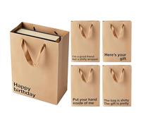 Bolsas de regalo divertidas | 5 bolsas de papel con frases sáticas - Bolsas alegres para intercambio de regalos, para oficina, escuela, Navidad, Año Nuevo, Pascua, fiestas