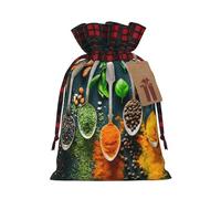 Bolsas de regalo ecológicas con cordón de Navidad con estampado de especias para necesidades festivas de cumpleaños