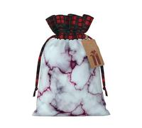 Bolsas de regalo ecológicas con cordón de Navidad con estampado de mármol morado para necesidades festivas de cumpleaños